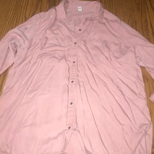 Old Navy Button Down Shirt Pink Blush Size XXL